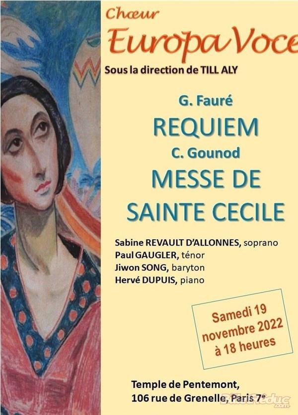 Concert Fauré, requiem et gounod, messe solennelle de sainte cécile à