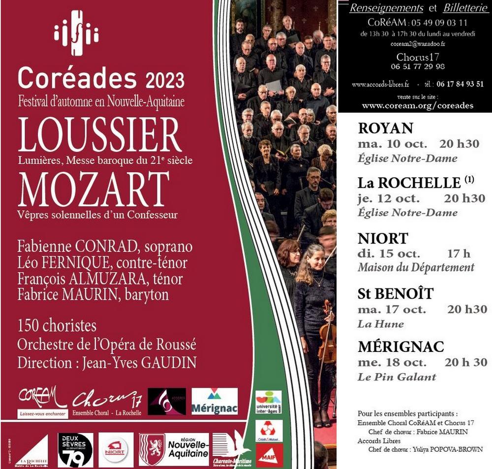 Concert Loussier, Mozart à Merignac le 18 octobre 2023