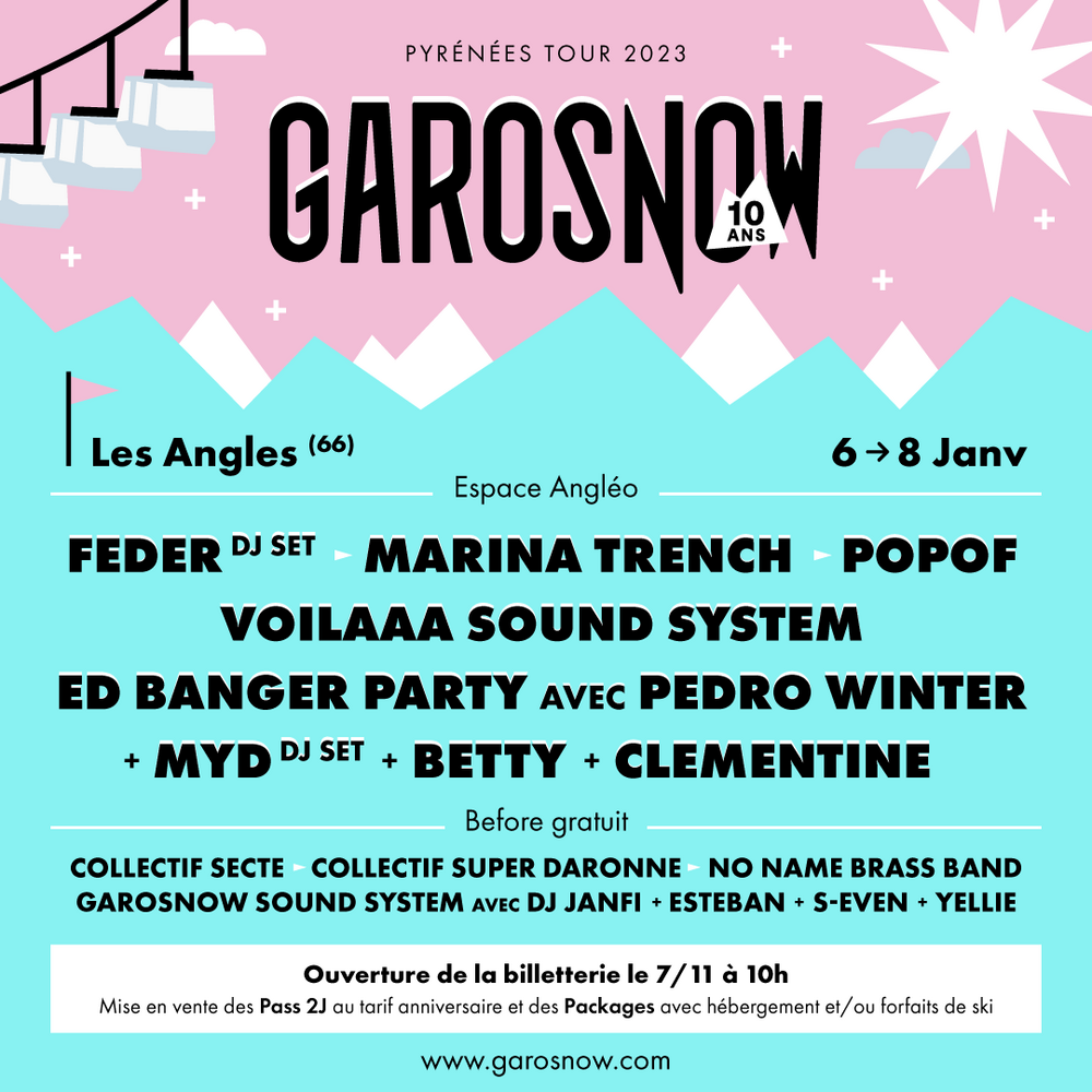 Festival Garosnow 2024 Les Angles programmation et billetterie