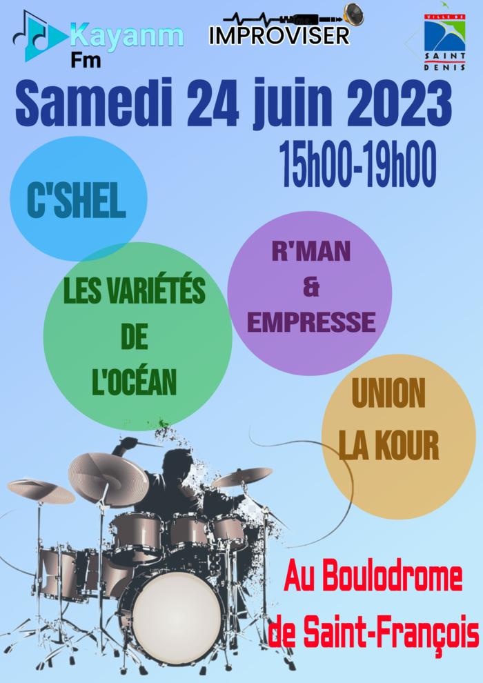 Concert Fête de la musique à Saint François à Saint Denis samedi 24