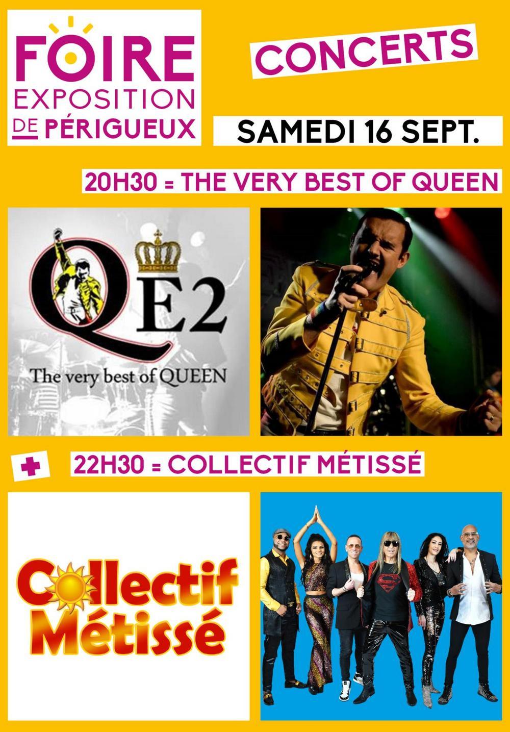Parc Des Expositions Du Périgord évènements à Venir Concert The Very Best Of Queen et Collectif Métissé à Marsac sur l'Isle - samedi 16 septembre 2023