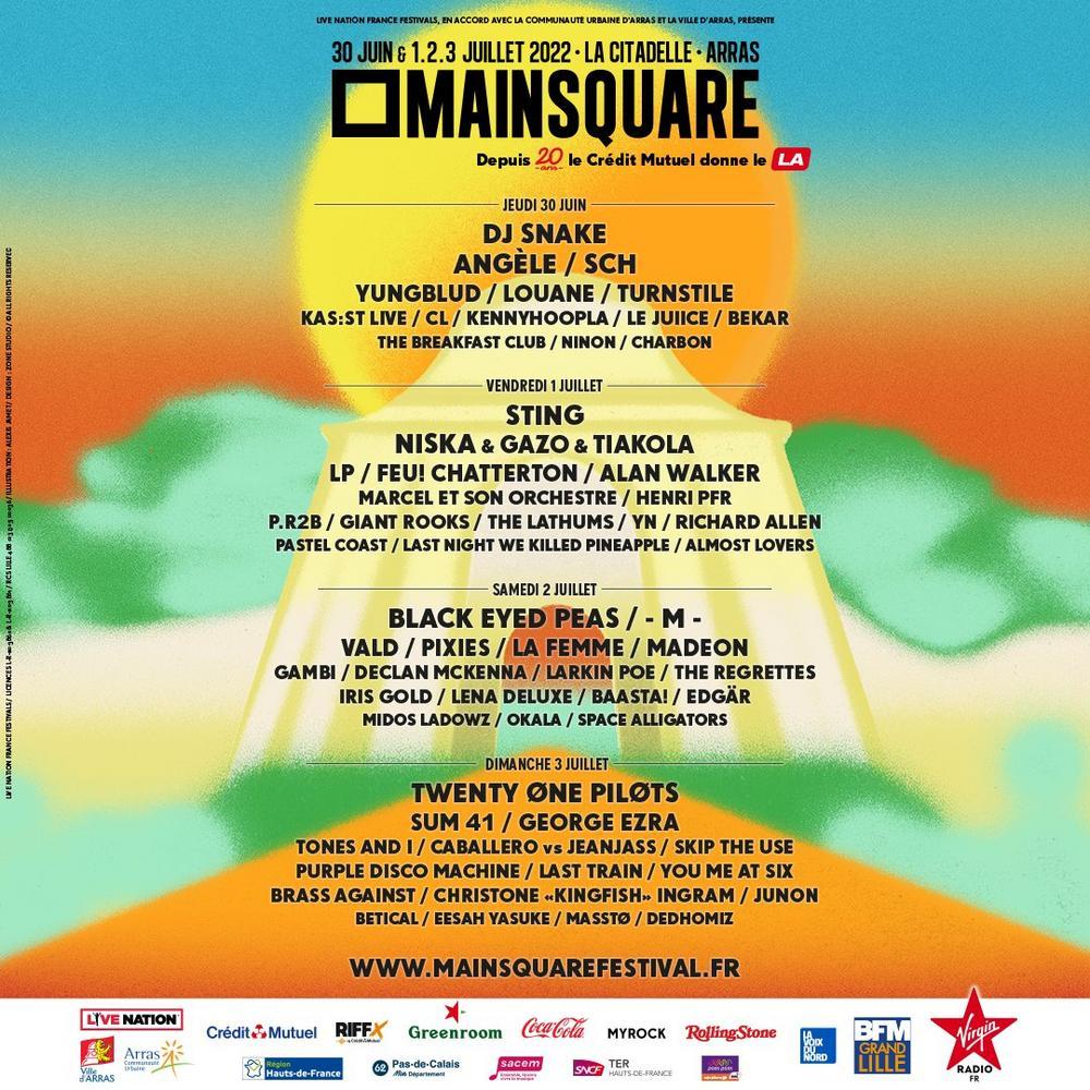 Main Square Festival 2022 programme des artistes et horaires