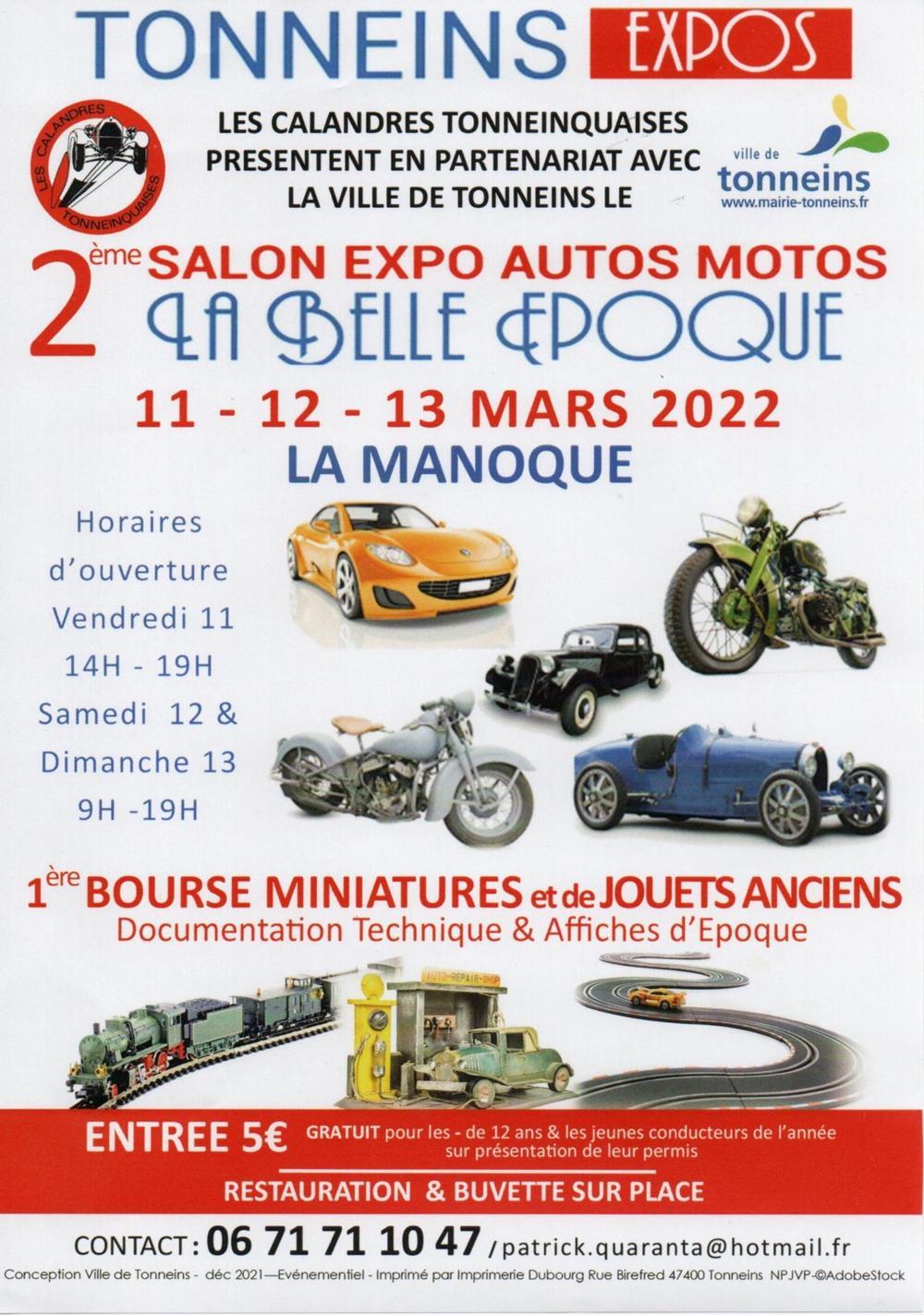 Calendrier Bourse Auto Moto 2023 Exposition Expo Auto Moto Anciennes Et Bourse Miniatures Et Jouets Anciens  À Tonneins - Dimanche 13 Mars 2022